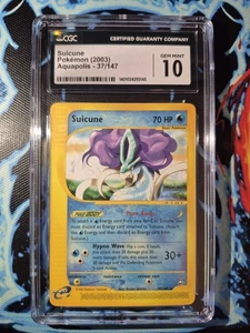 Pokemon Card Karte Suicune 37/147 Aquapolis Set E-Serie Non Holo CGC 10 GEM MINT - Bild 1 von 2