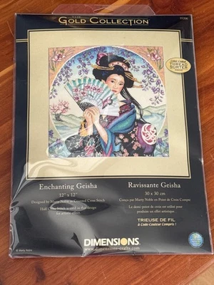 Dimensiones Encantadora Geisha Punto de Cruz Kit Oro Colección 35206 Nuevo 12 X12 Foto 1 de 4