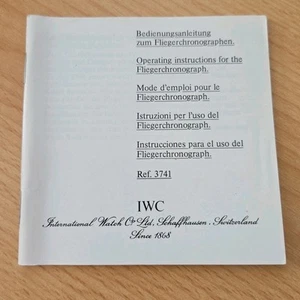 IWC Schaffhausen Booklet Bedienungsanleitung  Fliegeruhr Chronograph Ref. 3741 - Bild 1 von 2