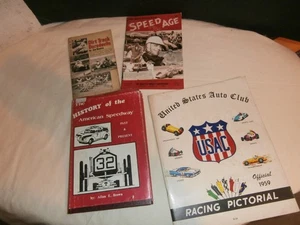 Lotto libri corse USAC Speed Age American Speedway History Dirt Track Daredevils - Foto 1 di 17