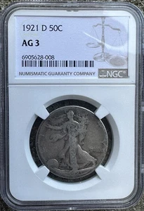 1921-D NGC AG3 Walking Liberty Half Dollar Key Date Coin - Picture 1 of 4