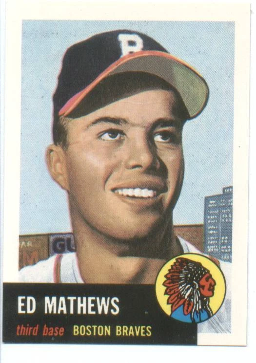 1991 Topps Archives Eddie Mathews Boston Braves Near Mint # 37 - Image 1 of 1