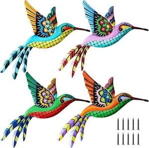 4 Pack Metal Hummingbird Wall Art - Iron 4D Hummingbird Outdoor Wall Sculptur... - Picture 1 of 7