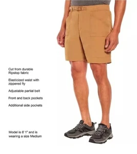 Eddie Bauer Men's Ripstop Tech Pull On Short Size XL Brown Sugar - Picture 1 of 7