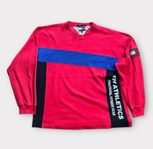 Vintage Tommy Hilfiger Crewneck Sweatshirt Adult Medium Red Pullover 90s - Picture 1 of 9