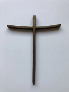 ⛪️ KRUZIFIX ✝️ Design Messing Kettenanhänger - Signiert A. Moutié Prägung - Gott - Bild 1 von 10