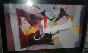  Póster abstracto cuadrado rojo Ted Vaught - Imagen 1 de 6