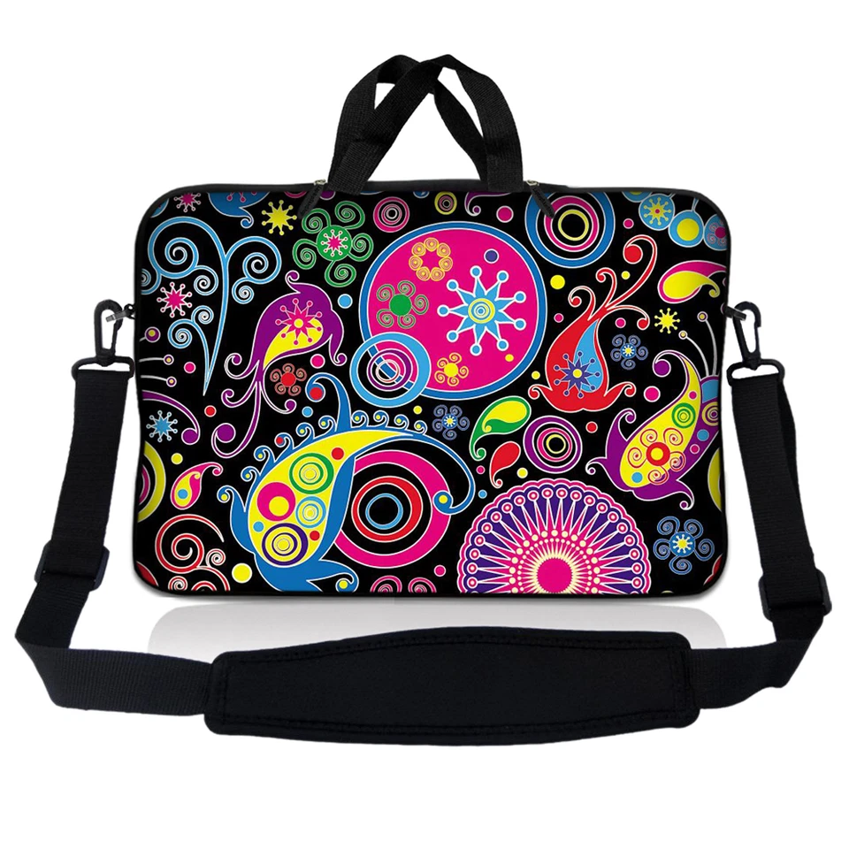 Bolsa de mão para laptop 17,3" 17,4 bolsa estojo com alça e alça de ombro designs de arte - Imagem 1 de 2