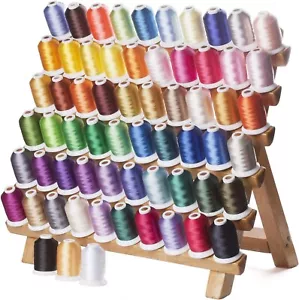 63 Brother Colors 1000M Polyester Embroidery Machine Thread Set Bobbins Kit - Picture 1 of 6