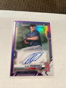 2021 Bowman Baseball Aldo Ramirez 1st Bowman Chrome Purple Refractor Auto /250