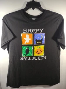 Happy Halloween Women's Size 16W 1X/1XG Black Short Sleeve Shirt Graphics - Picture 1 of 4