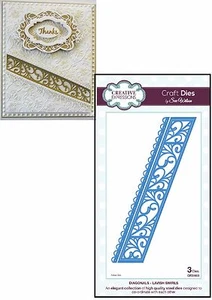Creative Expressions Sue Wilson Craft Die DIAGONALS - LAVISH SWIRLS CED5603 - Picture 1 of 4