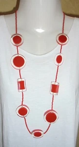 Halsketten, Bettelkette, rot-transparent, Ethno, Boho, 70iger, 80iger - Bild 1 von 1
