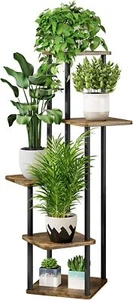Plant Stand 5 Tier Indoor Metal Flower Shelf for Multiple Plants Corner Tall Flo - Picture 1 of 6