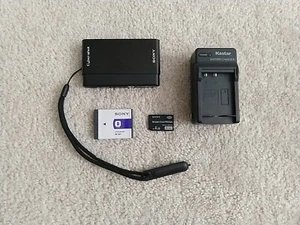 Sony Cybershot DSC-T77 10.1 MP Black Digital Camera Tested Works - Picture 1 of 9