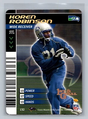 2002 NFL Showdown KOREN ROBINSON Seattle Seahawks 1ST & Goal Gold Foil - Image 1 of 2
