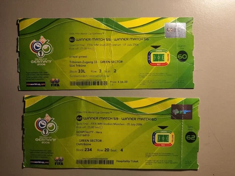 FIFA WORLD CUP 2006 TICKETS MATCH 60 AND 62 Cover