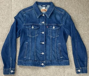 Levi Strauss Women's Red Tab Long Sleeve Denim Trucker Jacket Size Large - Picture 1 of 11