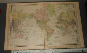 Original 1898 Rand McNally Weltkarte - Bild 1 von 1