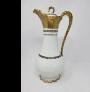 Olla de chocolate en blanco Blakeman & Henderson Limoges principios de 1900 - Imagen 1 de 19