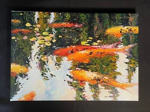 KOI POND Giclee Canvas Print 14 x 20 NELSON TOLENTINO Limited 21/260 MAUI HAWAII - Picture 1 of 12