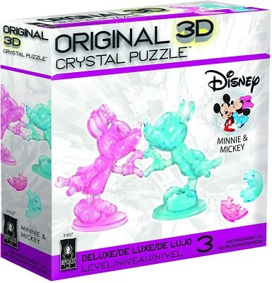 Rompecabezas de cristal 3D BePuzzled Deluxe Disney Minnie y Mickey Mouse corazón manos Foto 1 de 2