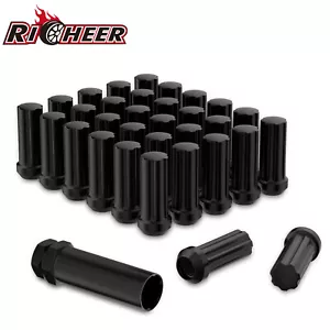 32 2" Black 9/16-18 Spline Tuner Racing Lug Nut Fit 94-11 Dodge Ram2500 3500 - Picture 1 of 8