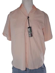 Luca D'altieri Camicia Uomo 39 15 1/2 M Medium Salmone Rosa Manica Corta Cotone - Picture 1 of 10
