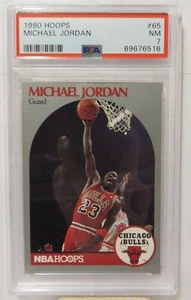 1990 Hoops Michael Jordan Chicago Bulls #65 PSA 7 NM - Imagen 1 de 2