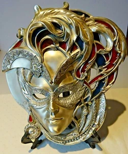 Venetian Mask LINEA ARGENTI  silver Original Box with tag. - Picture 1 of 12