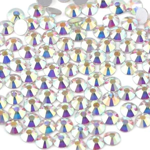 Flat Back Crystal Rhinestones Round Gems for Nail Art and Craft Glue Fix Crystal - Picture 1 of 6