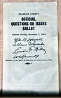 1944 Franklin County Ohio Official Questions or Issues Ballot General Election 
