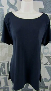 Nuevo Sin Etiquetas Ellen Tracy Mujer XL Azul Marino Corbata Espalda Tejido Top Elástico $48 - Imagen 1 de 8
