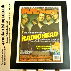RADIOHEAD Thom Yorke MM MAGAZINE 1997 Cover Poster FRAMED OK Computer The Bends - Picture 1 of 1