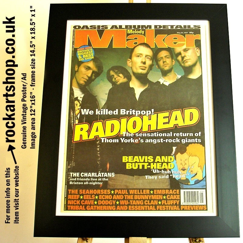 RADIOHEAD Thom Yorke MM MAGAZINE 1997 Cover Poster FRAMED OK Computer The Bends - Image 1 of 1