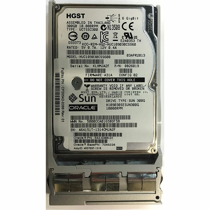 HGST 0B26019 300GB 10K SAS 6Gbps 2.5" HDD w/Tray - Image 1 of 1