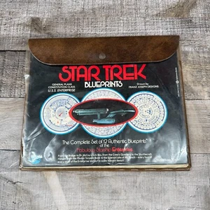 1975 Star Trek Enterprise Blueprints Set Of 12 9x30 Prints Pouch - Picture 1 of 9