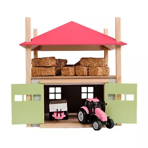 Spielzeug Holz Heuschober mit Lager Heulager Bauernhof Gebäude rosa M 1:32 - Bild 1 von 1