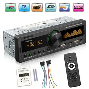 Single DIN Car Stereo Player bluetooth Radio In-Dash  FM AUX USB MP3 Head Unit - Picture 1 of 8