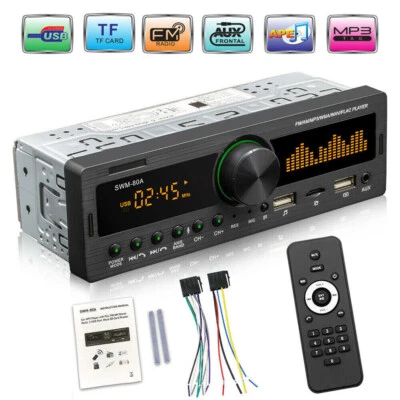 Single DIN Car Stereo Player bluetooth Radio In-Dash  FM AUX USB MP3 Head Unit - Image 1 of 4
