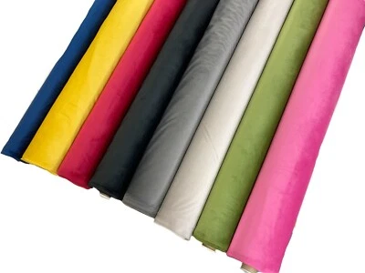 London Velvet Fabric Plain Luxury Upholstery Curtain Cushion Home Decor Material - Image 1 of 4