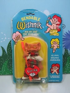 Golf-Nik 1982 plegable Wishnik - muñeca troll Uneeda de 4 1/4" - nueva - muy rara - Imagen 1 de 7