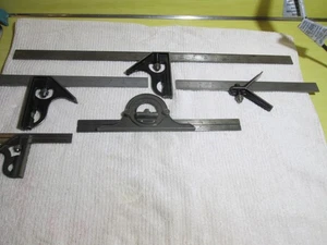 5 Pc. Starrett Combination Squares 24 Inch 3-12 Inch 1-6 inch - Picture 1 of 5