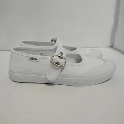 范斯 - 女孩/青少年尺码 - Mary Jane - 白色鞋 - 扣扣闭合  — 第 1/4 张图片