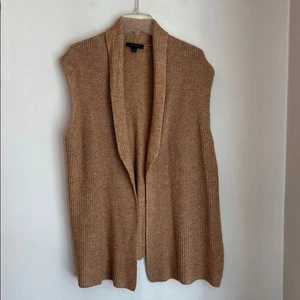 Ann Taylor Tejido Largo Camel Tejido Mujer Chaleco Talla XL Marrón Capas Otoño Suéter - Imagen 1 de 9