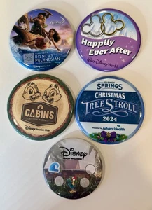 Set 5 Bottoni Disney Cabine Natale Moana Felicemente Per Sempre Benessere Famiglia - Foto 1 di 3