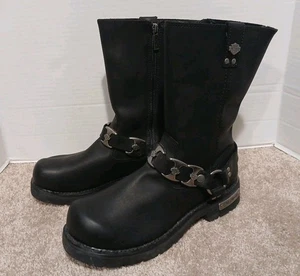 Harley-Davidson Pull-On Harness Boots Brandneu Style D96072 Biker Goth - Bild 1 von 11