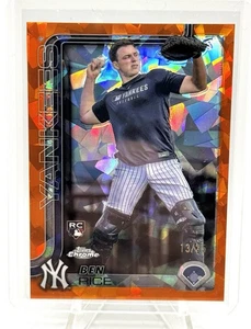 2025 Topps Chrome Sapphire Ben Rice Image Variation Orange Refractor /25 RC - Imagen 1 de 2