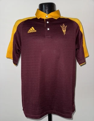 Polo para hombre Adidas Climalite Arizona State Sun Devils granate y dorado lateral S Foto 1 de 4