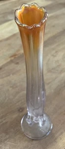 Vintage Dugan Carnival Glass Swung Bud Vase, Twigs Vase, 1920s Marigold - Picture 1 of 5